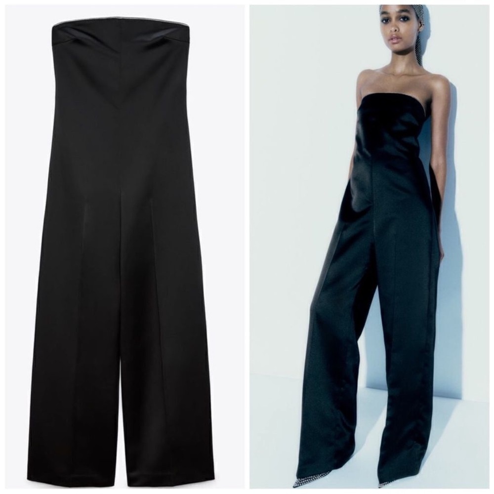Zara Black Strapless Jumpsuit